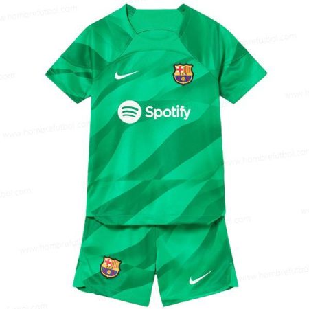Camiseta Barcelona Goalkeeper Niños Kit de Fútbol 23/24 – Verde Replica